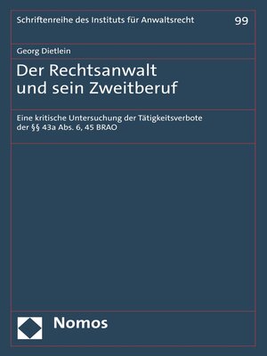 cover image of Der Rechtsanwalt und sein Zweitberuf